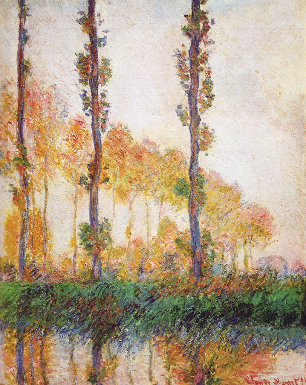 Poplars (Autumn) in Detail Claude Monet